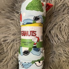    PEANUTS Snoopy Women  s Pajamas PJs Sleep Pants Light Blue Soft Winter Size L