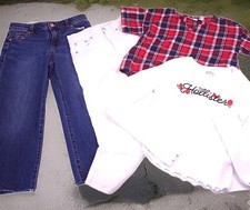 Girls 10 All American Lot Of 4 Clothing Preppy Classic Red White Blue Jeans Tops