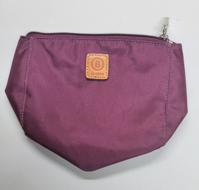 Vintage 2005 Bogner Eggplant 1st Class Nylon Make-Up Travel Bag Lufthansa Pouch 