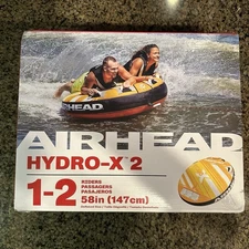 AIRHEAD HYDRO-X 2 Inflatable 1-2 Rider Towable Tube for Boating - Brand New