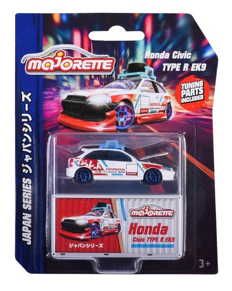Majorette Japan Series Honda Civic Type R EK9 White 1:64 Die Cast Model New-image