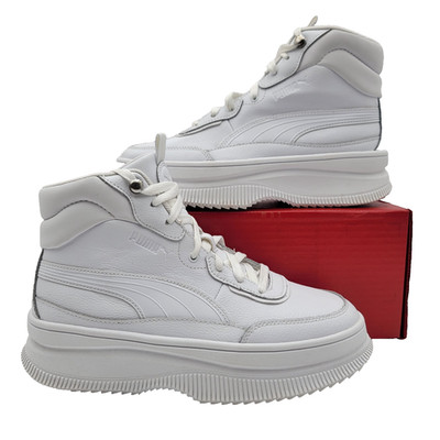 Puma Mayze Mid Wedge Women s Sneakers White Leather Hi Top Sz 9.5 392316-01 384
