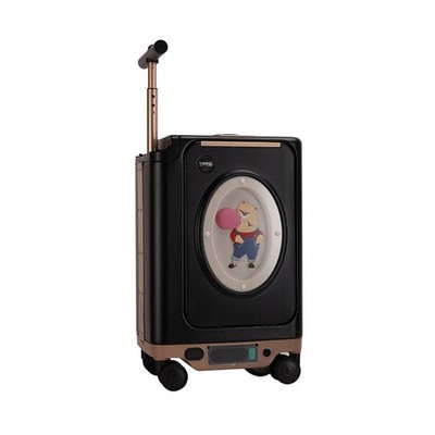 Smart Ride-On Koffer 20 Zoll Elektrischer Trolley 15km Reichweite TSA Schwarz