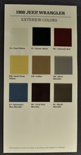 1988 Jeep Wrangler Paint Colors Brochure Sheet Excellent Original 88