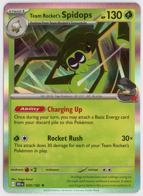 Team Rocket's Spidops (Rare Holo-Foil) - Pokemon Card - Destined Rivals #020/182