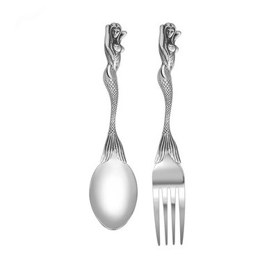 Loyeh Stainless Steel Mermaid Spoon And Fork Flatware Tableware Design Modern