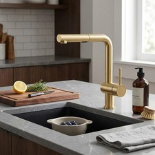 Blanco Linus 526686 Pull-Out Kitchen Faucet Satin Gold 1.5 GPM
