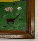 Framed Pat Lausch Reverse Painting Folk Art of Barn with Silo and Apple Tree — photo 2