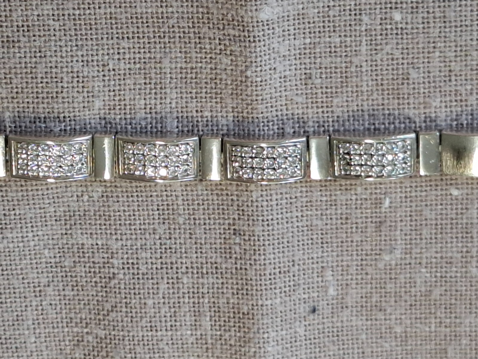 Modern Silver 925 Bracelet Solid Clear Stones By … - image 3