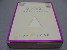 SILK IMPRESSIONS - 6 Pair - Size B Lycra Sheer Control Top Sandalfoot Pantyhose