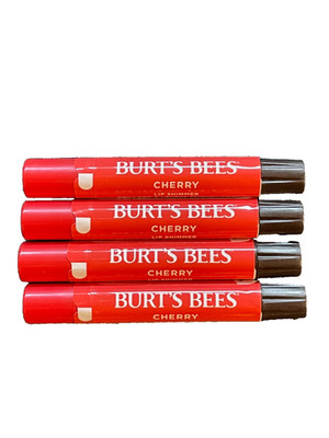 (4) Burt's Bees Lip Shimmer CHERRY w/ Oil 0.09 oz each