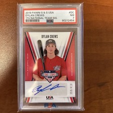 2019 Stars & Stripes Baseball Dylan Crews Nationals Rookie Card #/410 PSA 7 NM. rookie card picture