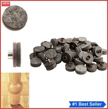 Felt Furniture Sliders 1 Inch Round Nail On Pads 48 Count Heavy Duty Brown