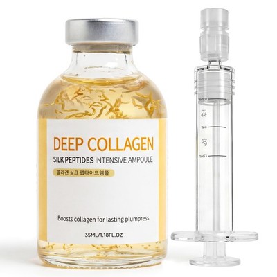 Deep Collagen Serum Silk Peptide Ampoule, Korean Anti Aging Serum for Face wi...