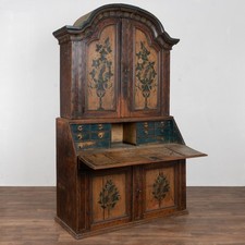 19th Century Swedish Original Painted Secretary Bureau, Dated 1850