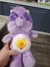 Vintage Care Bear Cousin 13  1984 Bright Heart Raccoon Plush Purple