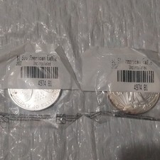U.S. Mint American Eagle 2002 1 oz Silver Coins Lot of 2, .999 Fine
