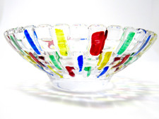 Original schöne Murano Glas Italienische Kunst Glas Pezzato Quadrate Schale