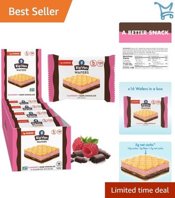 Raspberry Dark Chocolate Wafer Cookies  Low Carb Keto Snack 16 Count