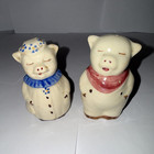 Vintage Ceramic Pig Salt & Pepper Shakers Set of 2 Glossy Decorative novelty — photo 1