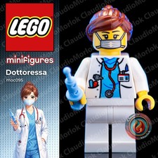 ⭐ LEGO Dottoressa Minifigure moc095 City Medico Chirurgo Ospedale