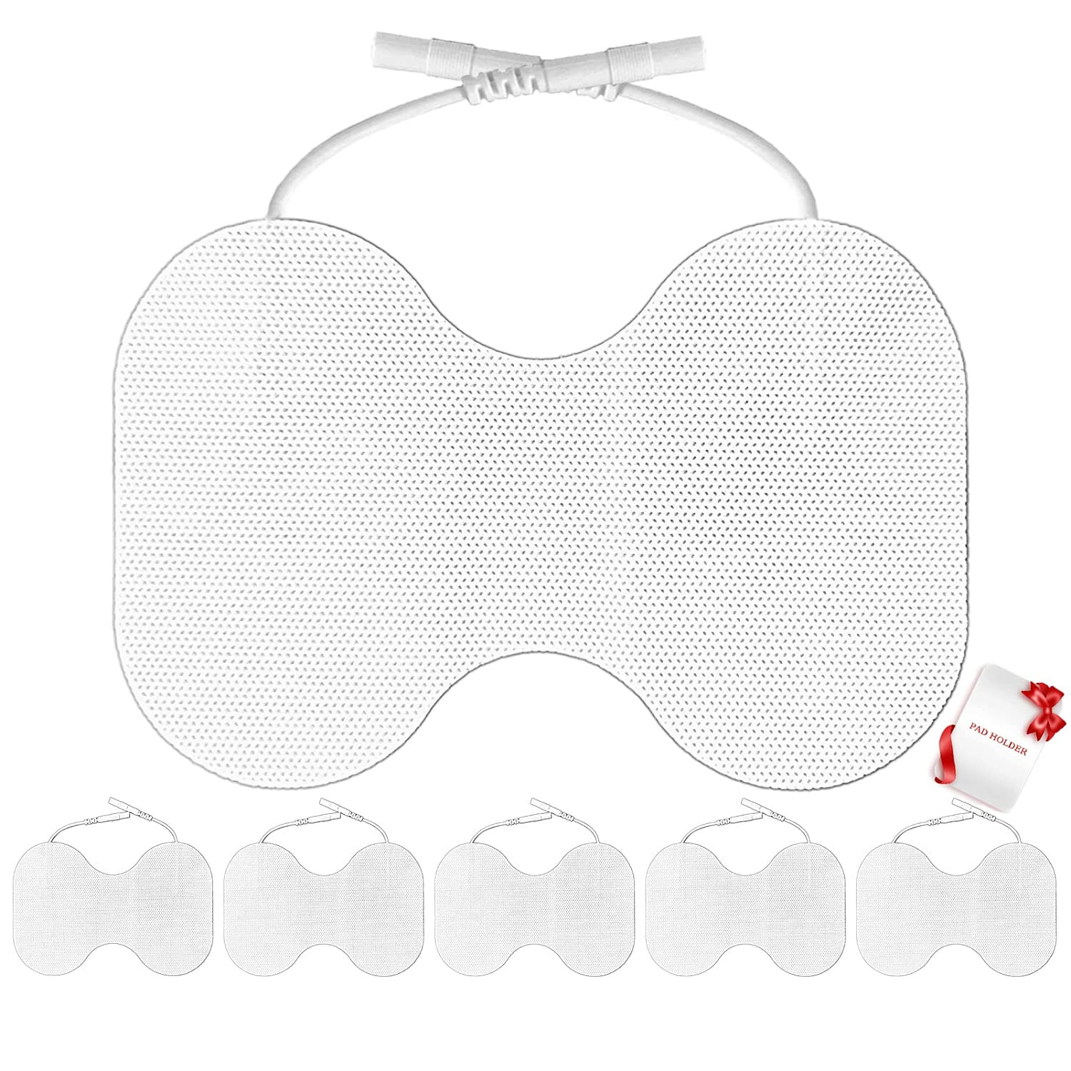 TENS Unit Replacement Pads - Pack of 6 Extra Large Butterfly Shaped Electrode Sq