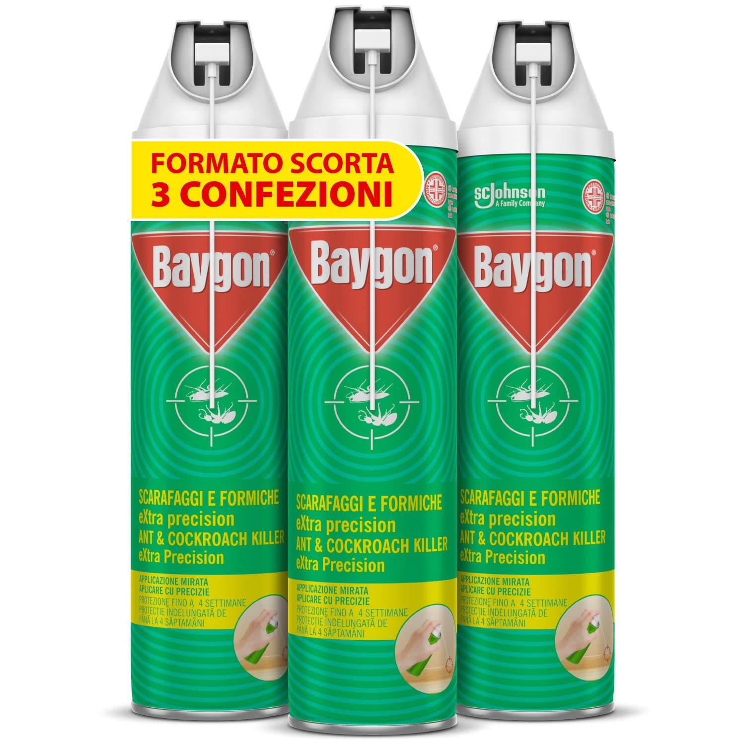 Baygon Spray con Cannuccia Extra Precision, Efficace contro Scarafaggi e Formich