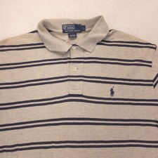 Polo by Ralph Lauren Collared Short Sleeve Polo Shirt Mens Size L Gray Navy