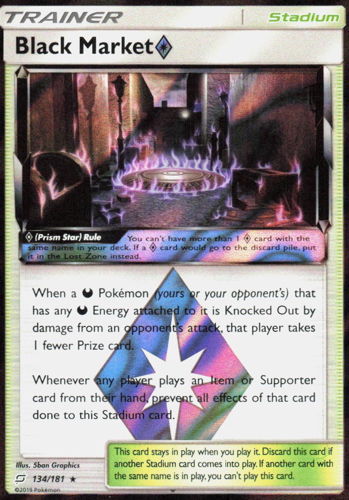 Black Market ◇ 134/181 Prism Star Rare Team Up Pokemon Holo Lightly Played