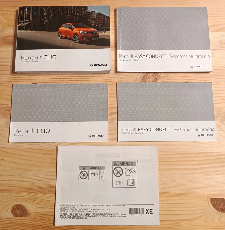 notice d'Utilisation Mode d'emploie Manuel Carnet de Bord CLIO 5 V 259404968R - Photo 1/2