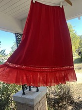 Vtg 1950 Red Half Slip Petticoat Charmode Accordian Pleats Size Tall Medium