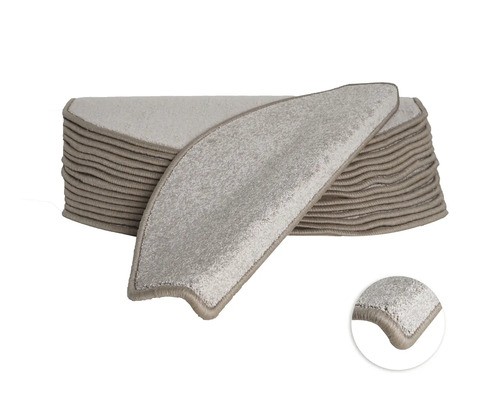 Stufenmatten-Set Ult Twist Halbrund Beige Dunkel 23,5X65X4,5 Cm 15-Teilig-image