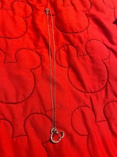 Disney Fine Silver Plated Necklace With Crystals Heart Mickey Mouse