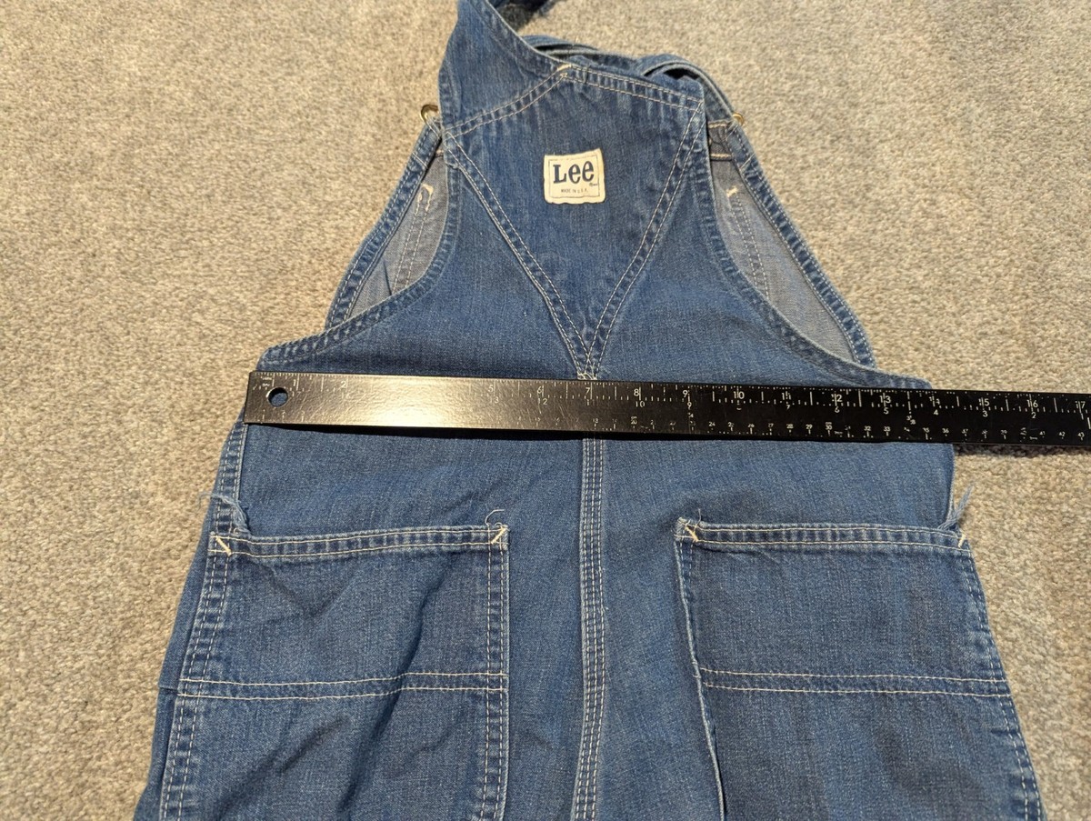 Vintage Lee Overalls Womens Small? Blue 1970s Denim Bib Suspenders