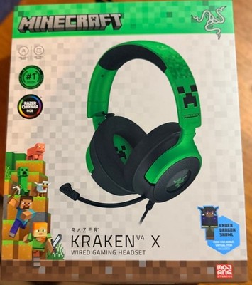 Razer Kraken V4 X Wired Gaming Headset - Minecraft Edition: USB PS5