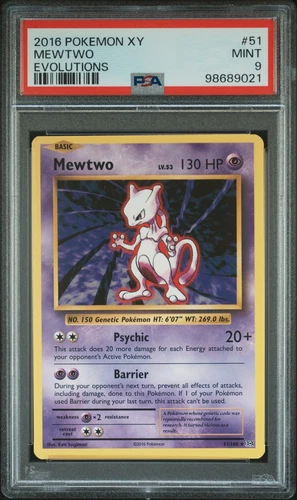 2016 POKEMON XY EVOLUTIONS #51 MEWTWO PSA 9