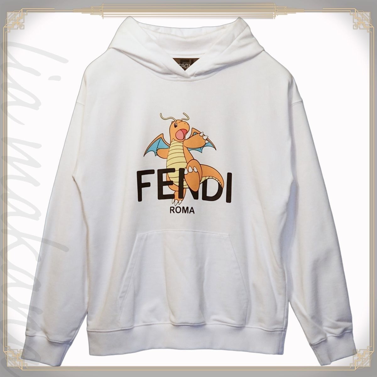 FENDI x FRGMT x POKEMON Dragonite Hoodie Sweatshirt Size M Used