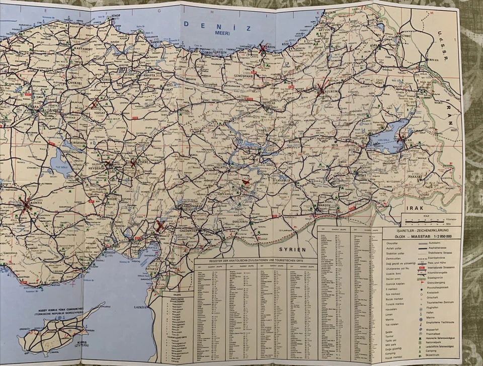 Alte Straßenkarte Türkei 1 : 2 850 000 Min. 35 Jahre alt - Image 3 of 4