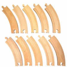 Vintage 90s BRIO / Thomas Railroad 6  Wood Curved Train Track Pieces   Lot of 10
