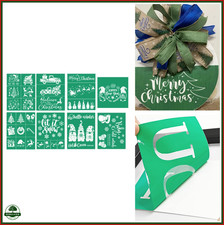 8 Pcs Christmas Theme Stencils for DIY Crafts on Wood  Fabric