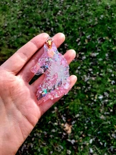  Holographic Pink Howling Wolf Keychain Mystic Gifts Howling Wolf Witch Gif