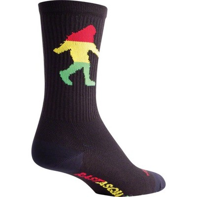 SockGuy Crew Rasta Squatch Socks - 6 inch, Black, Large/X-Large CRRASTASAQ L