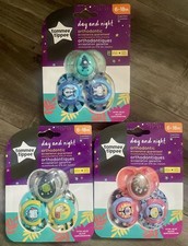 NIP Tommee Tippee Orthodontic Pacifiers Day  Night Glow In The Dark 6-18m