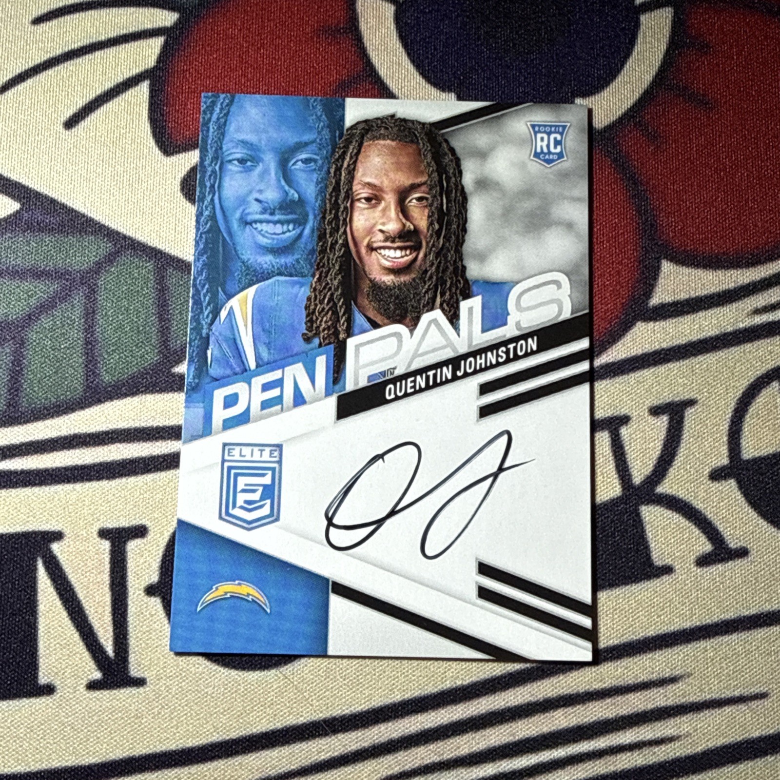 2023 Donruss Elite Pen Pals RC Auto - #PPQJ Quentin Johnston Chargers