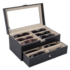 Leather 12 Piece Eyeglasses Storage