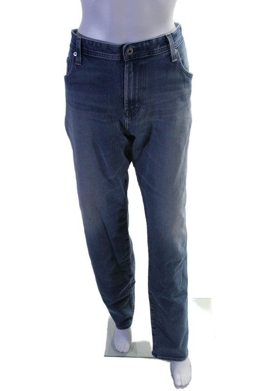 AG Adriano Goldschmied Mens Cotton Wide Leg Denim Jeans Blue Size EUR 38