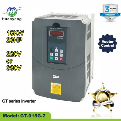 15KW 20HP VFD Vector Converter 3-Phase Motor Speed Control Inverter 220V 380V