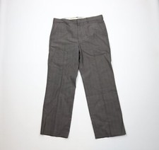 Vintage 90s Streetwear Mens 36x29 Wool Striped Wide Leg Chino Pants Trousers