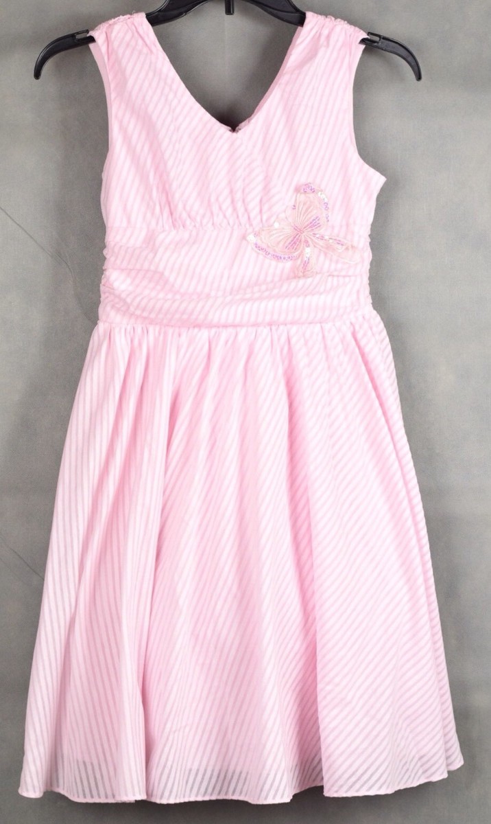 my michelle pink dress My Michelle Dress Sz 9/10 Floral Pink Orange Daisy Print Lace Trim Y2K Made USA