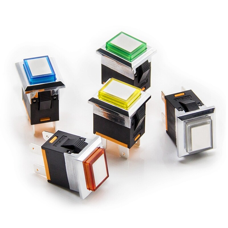 KCD1 Led plastic metal push button 2NO 4Pins square switch 250V 15A ...